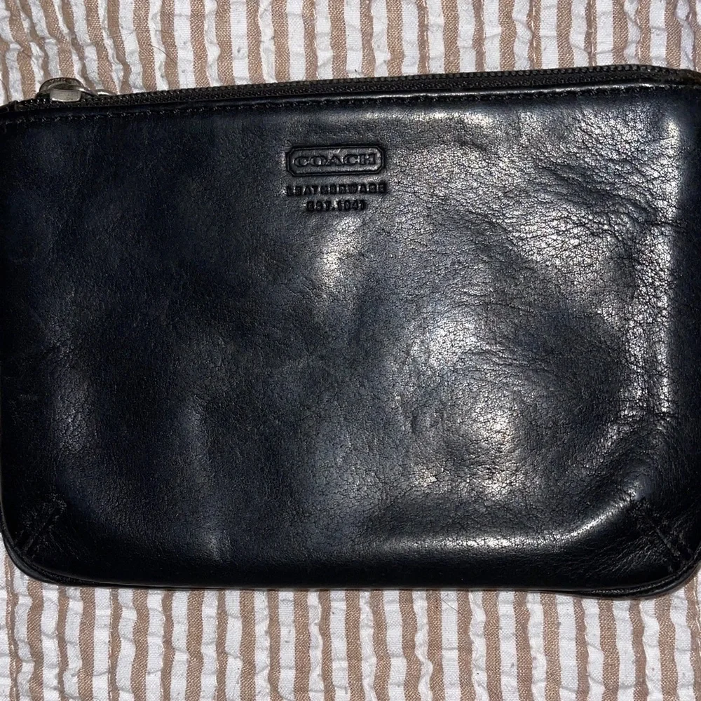Coach Vintage Black Leather Coin or Pouch Coach